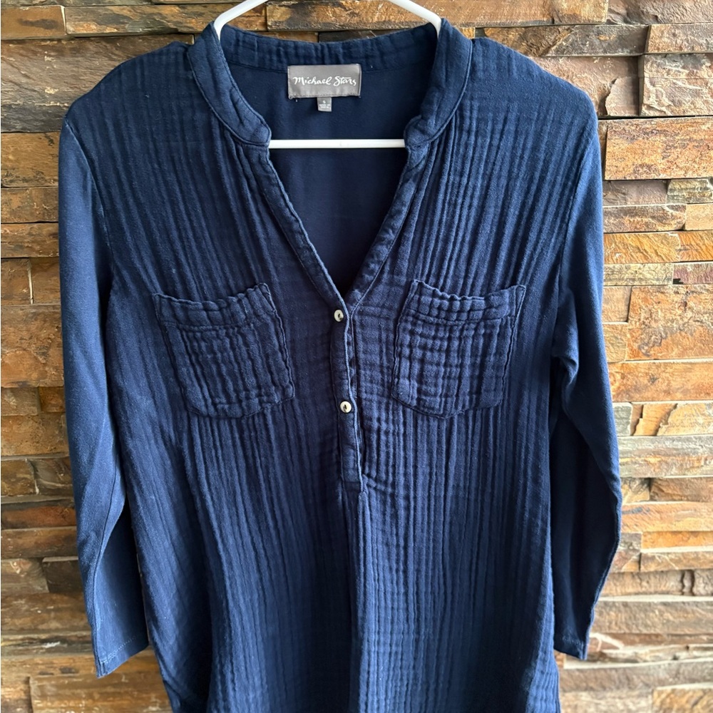 Michael Stars Deep Blue Knit Top - Picture 1 of 6